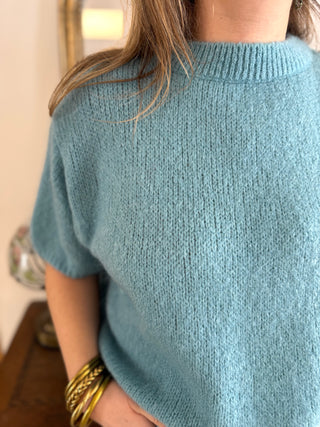 Pull manches courtes Clara • Turquoise