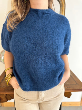 Pull manches courtes Clara • Bleu nuit