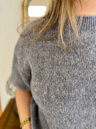 Pull manches courtes Clara • Gris Anthracite