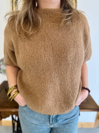 Pull manches courtes Clara • Marron clair