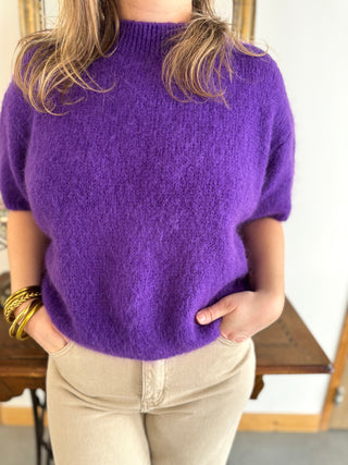 Pull manches courtes Clara • Violet