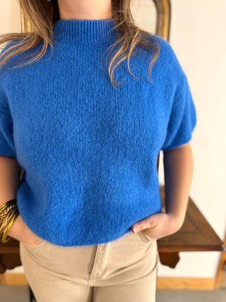 Pull manches courtes Clara • Bleu élec