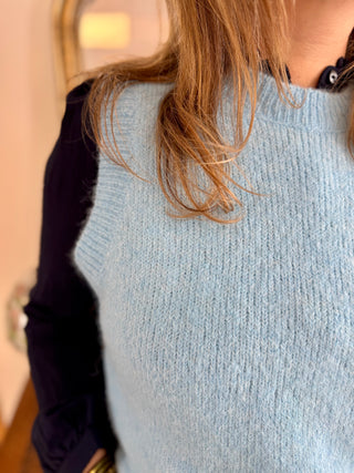 Manon ärmelloser Pullover • Blau