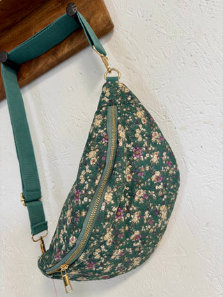 Sohane-Tasche • Entenblaues Blumenmuster