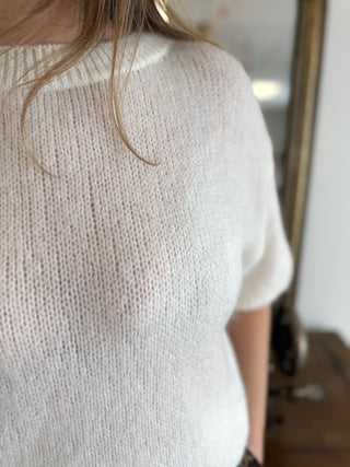 Pull manches courtes Clara • Blanc