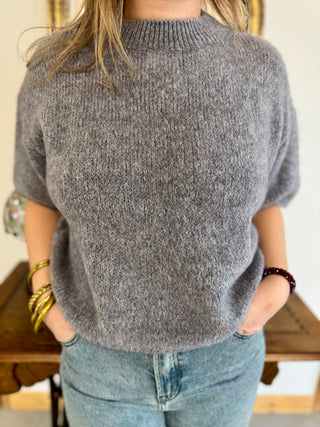 Pull manches courtes Clara • Gris Anthracite