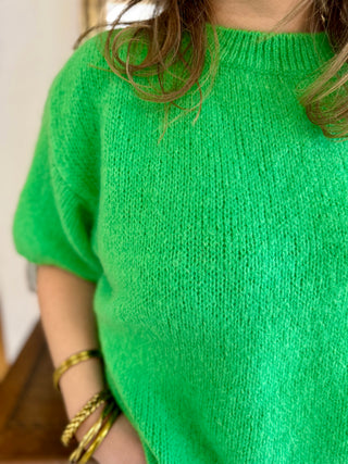 Pull manches courtes Clara • Vert pomme