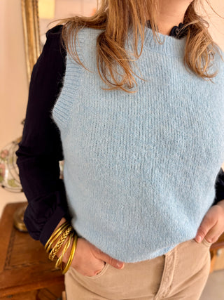 Manon ärmelloser Pullover • Blau