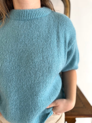 Pull manches courtes Clara • Turquoise