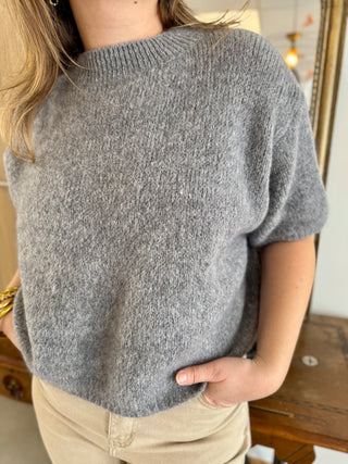 Kurzarmpullover Clara • Grau