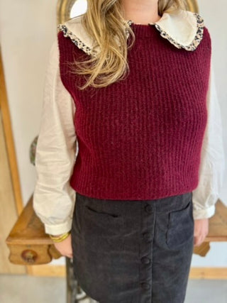 Pull sans manche Anne • Bordeaux