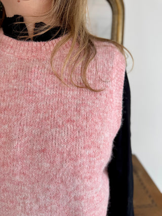 Pull s/ manches Manon • Rose chiné