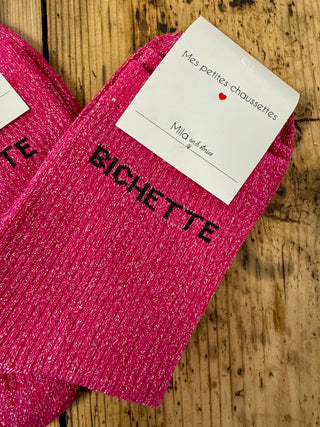 Chaussette Bichette 🧦 Fuschia & noir