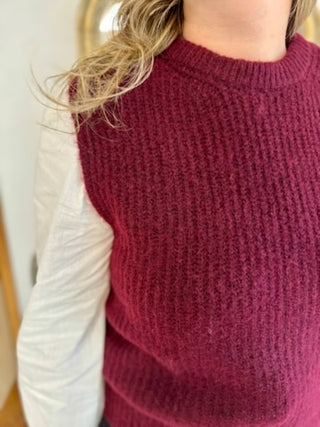 Pull sans manche Anne • Bordeaux