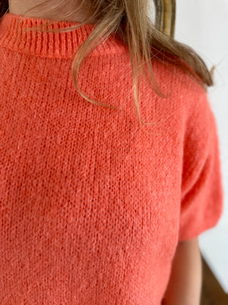 Clara short sleeve sweater • Light orange