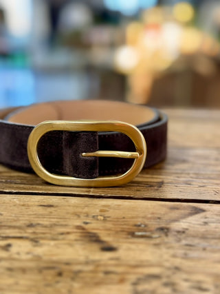 Ceinture Liana • Marron foncé (aspect daim)