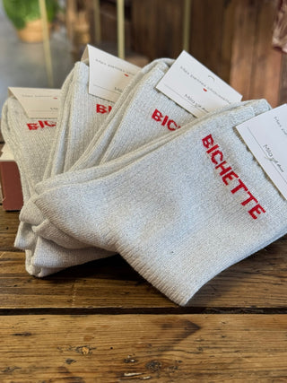 Bichette-Socke 🧦 Kürbis &amp; Weiß