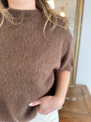 Pull manches courtes Clara • Marron