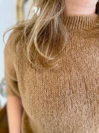 Pull manches courtes Clara • Marron clair