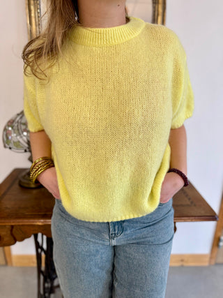 Pull manches courtes Clara • Jaune