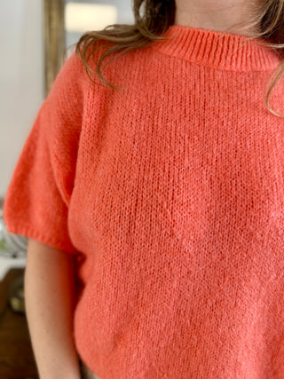 Clara short sleeve sweater • Light orange