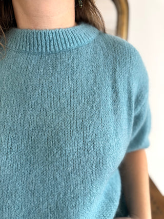 Pull manches courtes Clara • Turquoise