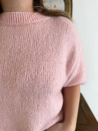 Clara short sleeve sweater • Powder pink