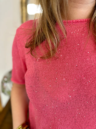 Pull manches courtes Gaël • Rose