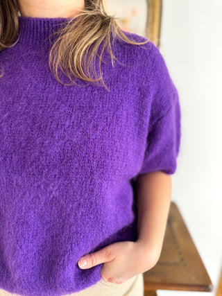 Pull manches courtes Clara • Violet