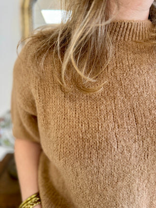 Pull manches courtes Clara • Marron clair