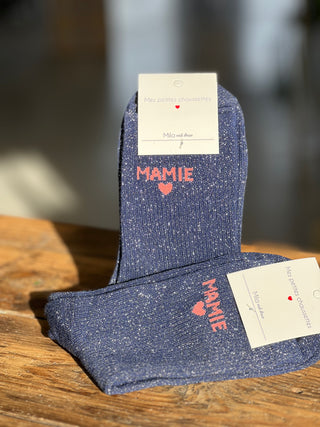 Chaussette ❤️ Mamie • Bleu & Rose