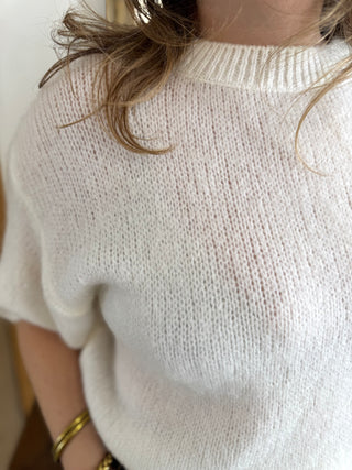 Pull manches courtes Clara • Blanc