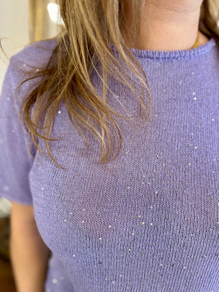 Gaël short sleeve sweater • Lilac