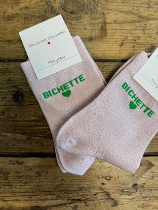 Chaussette Bichette 🧦 Rose & Verte