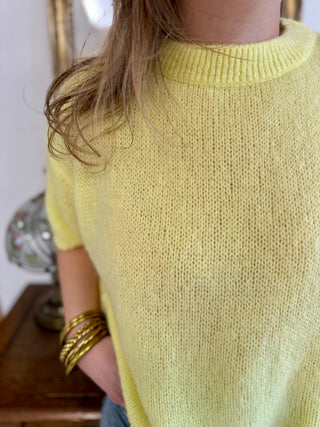 Pull manches courtes Clara • Jaune