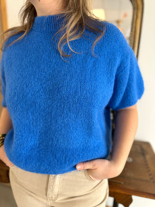 Pull manches courtes Clara • Bleu élec