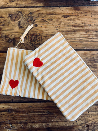 Heart pouch - yellow