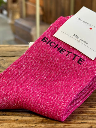 Chaussette Bichette 🧦 Fuschia & noir