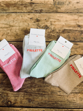 Poulette Sock 🧦 Gray &amp; peach